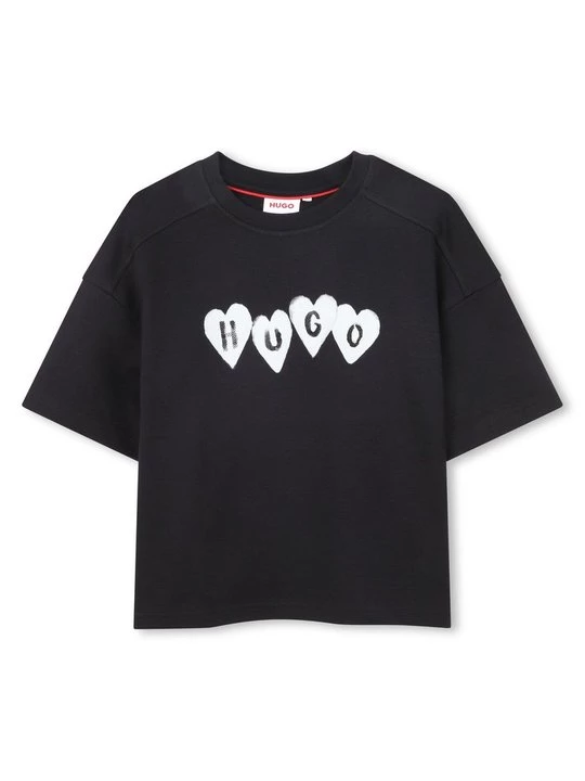 Foto van product T-shirt print Hugo zwart