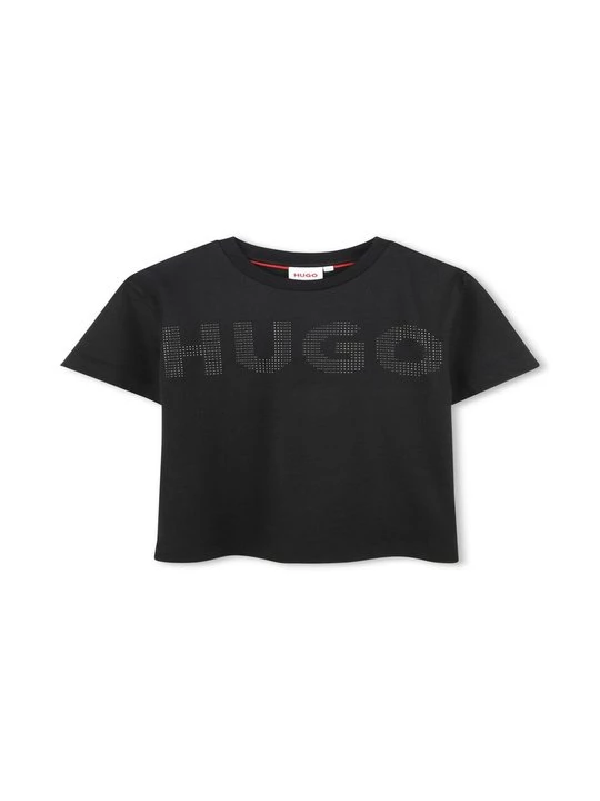 Foto van product T-shirt print Hugo zwart