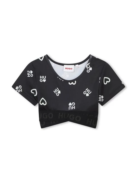 Foto van product T-shirt print Hugo zwart