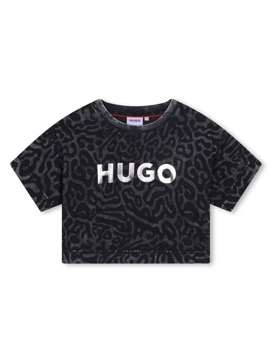 Foto van product T-shirt print Hugo zwart