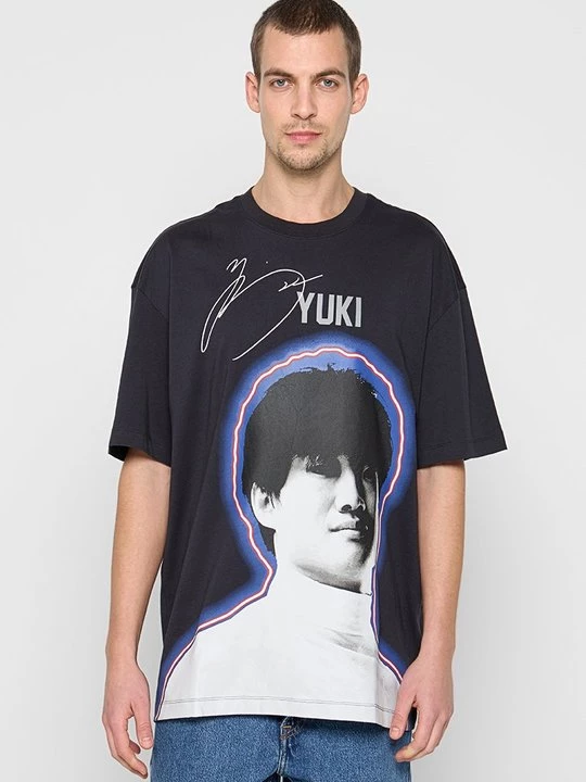 Foto van product T-shirt print Hugo zwart