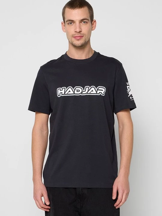 Foto van product T-shirt print Hugo zwart