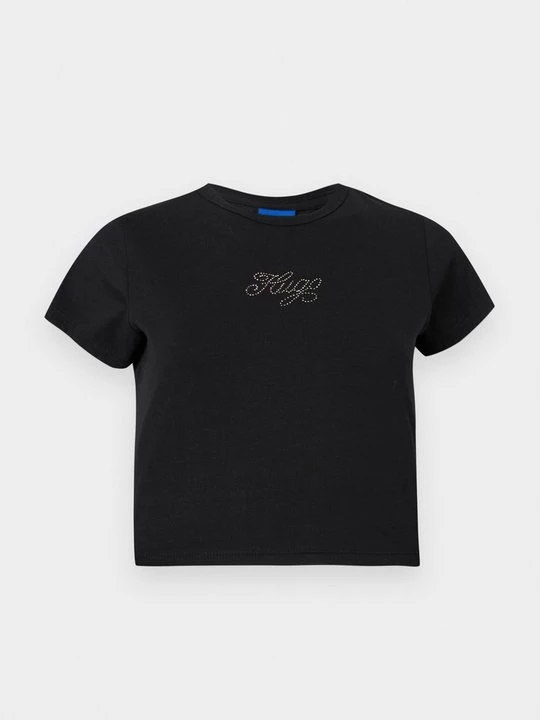 Foto van product T-shirt print Hugo zwart