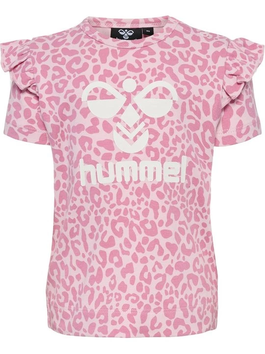 Foto van product T-shirt print Hummel donkerroze