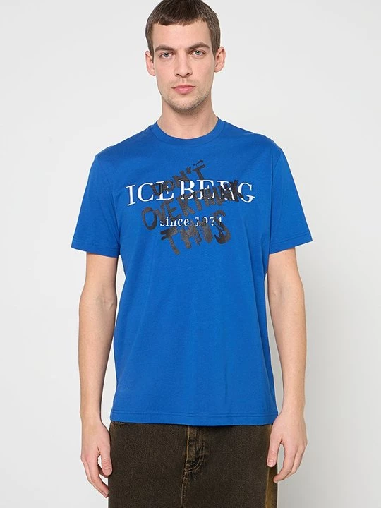 Foto van product T-shirt print Iceberg koningsblauw