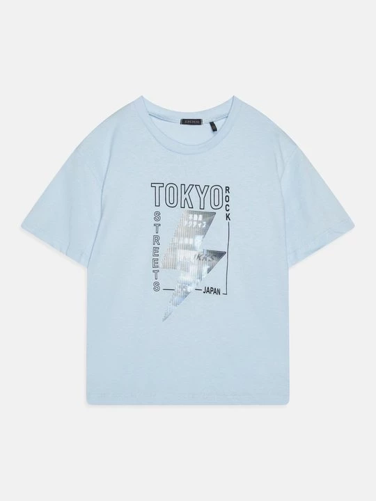 Foto van product T-shirt print IKKS lichtblauw
