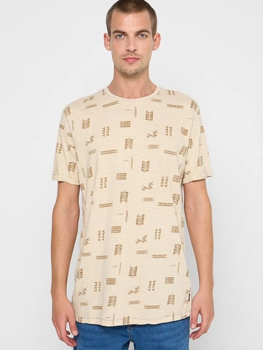 Foto van product T-shirt print INDICODE grijs gemêleerd