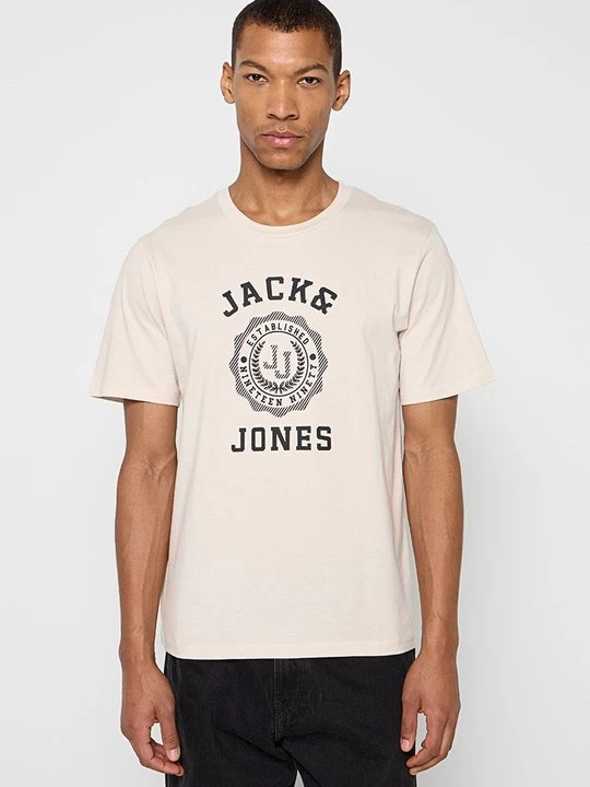 Foto van product T-shirt print Jack&Jones beżowy