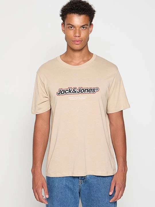 Foto van product T-shirt print Jack&Jones beżowy