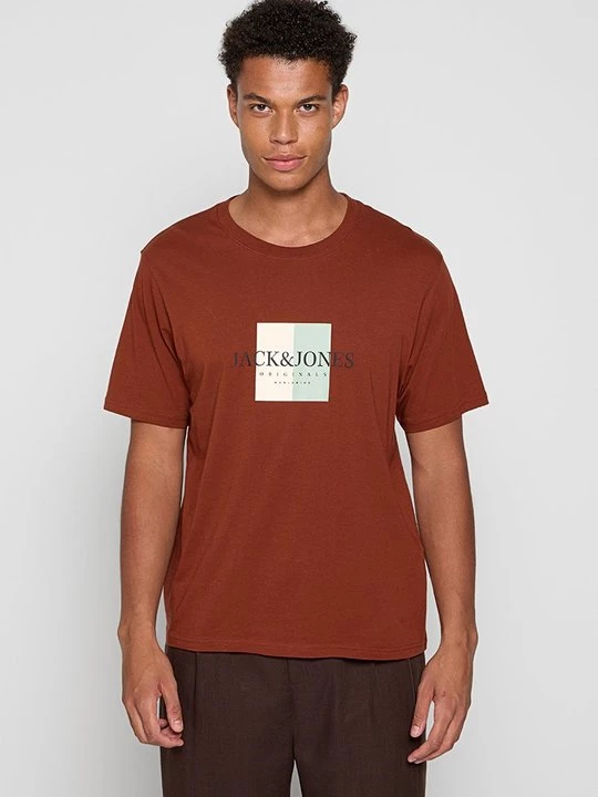 Foto van product T-shirt print Jack&Jones bruin