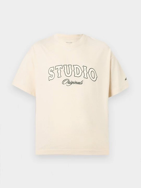Foto van product T-shirt print Jack&Jones crème