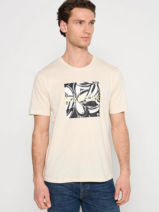 Foto van product T-shirt print Jack&Jones crème