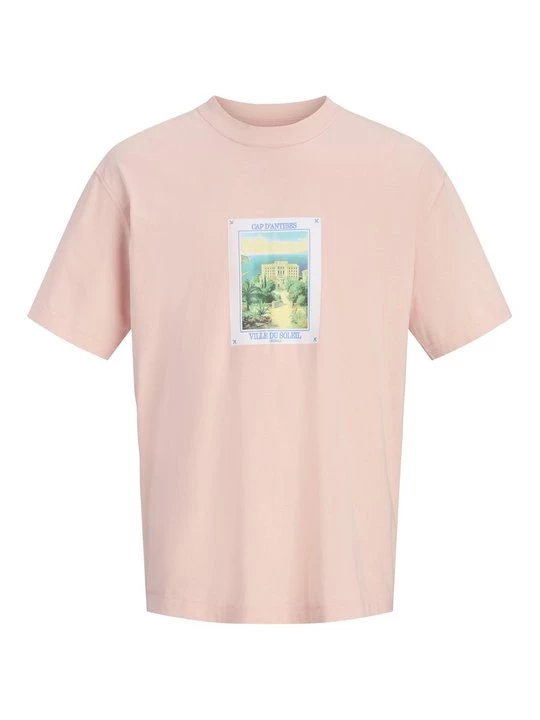 Foto van product T-shirt print Jack&Jones roze
