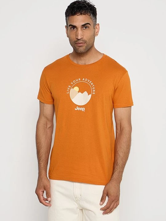 Foto van product T-shirt print Jeep oranje