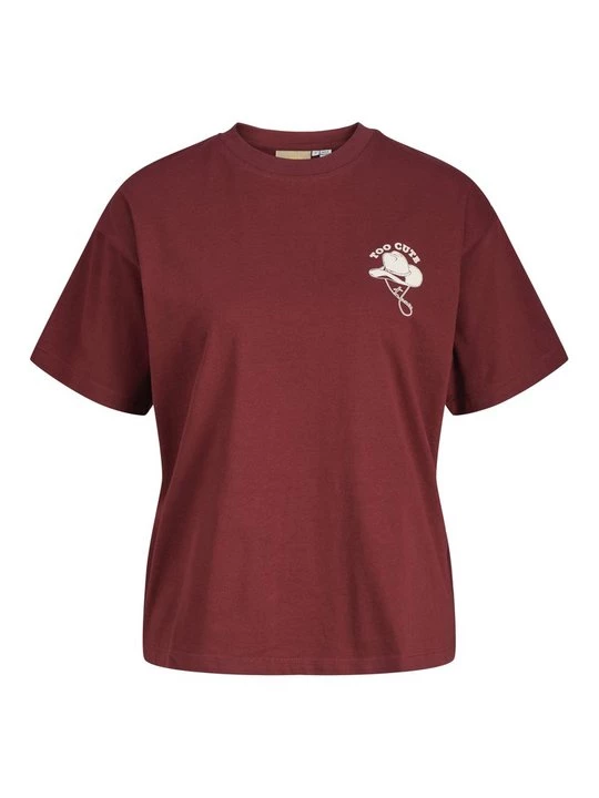 Foto van product T-shirt print JJXX donkerrood