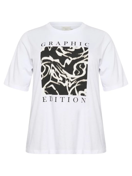 Foto van product T-shirt print Kaffe wit