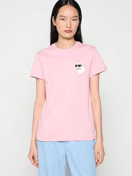 Foto van product T-shirt print KARL LAGERFELD donkerroze