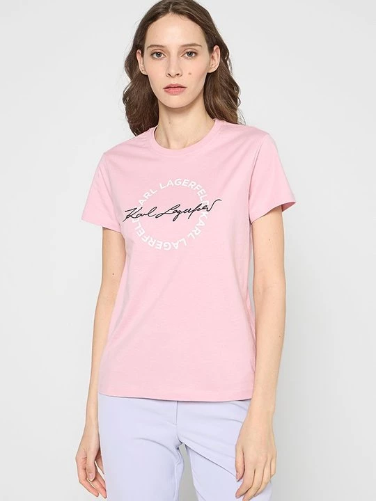 Foto van product T-shirt print KARL LAGERFELD donkerroze
