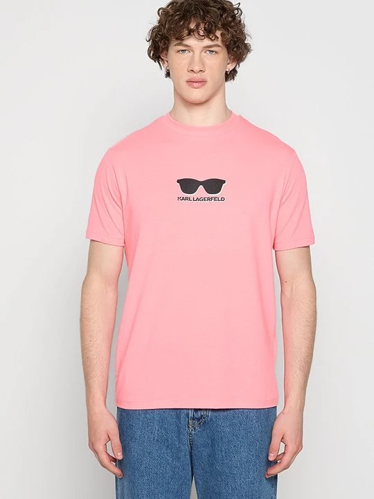 Foto van product T-shirt print KARL LAGERFELD donkerroze