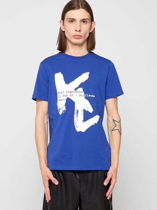 Foto van product T-shirt print KARL LAGERFELD koningsblauw