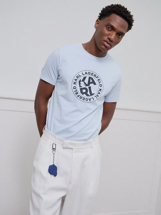 Foto van product T-shirt print KARL LAGERFELD lichtblauw