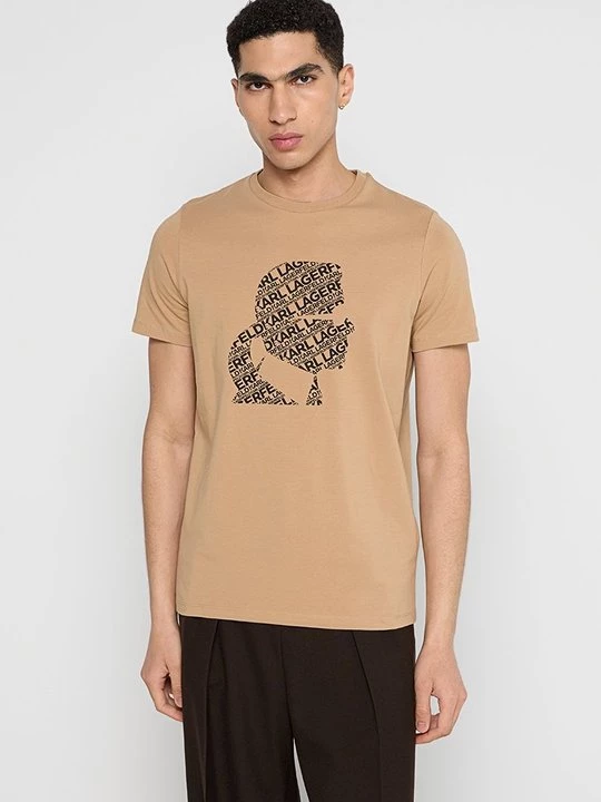Foto van product T-shirt print KARL LAGERFELD lichtbruin