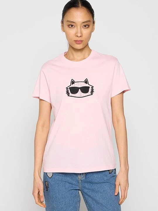 Foto van product T-shirt print KARL LAGERFELD roze