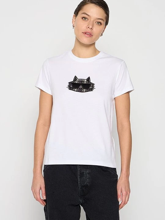Foto van product T-shirt print KARL LAGERFELD wit