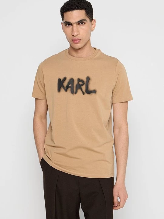 Foto van product T-shirt print KARL LAGERFELD zandkleur