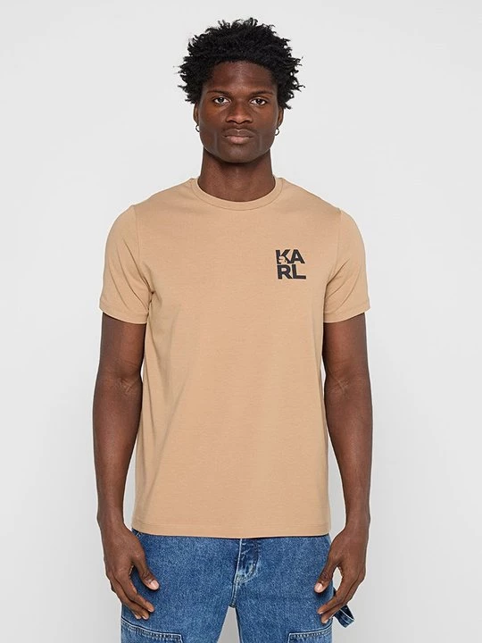 Foto van product T-shirt print KARL LAGERFELD zandkleur