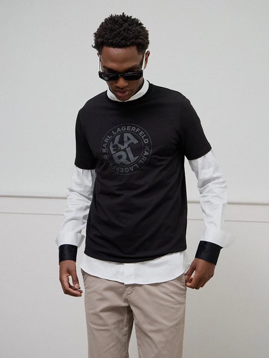 Foto van product T-shirt print KARL LAGERFELD zwart