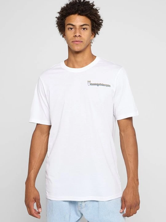 Foto van product T-shirt print KnowledgeCotton Apparel wit