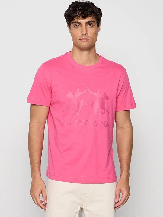 Foto van product T-shirt print La Martina donkerroze