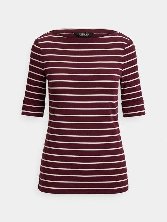 Foto van product T-shirt print Lauren Ralph Lauren bordeauxrood