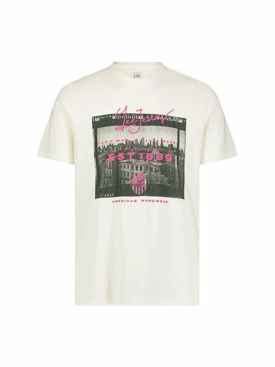 Foto van product T-shirt print Lee crème
