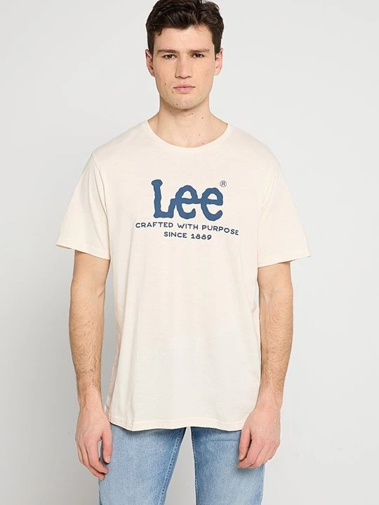 Foto van product T-shirt print Lee crème