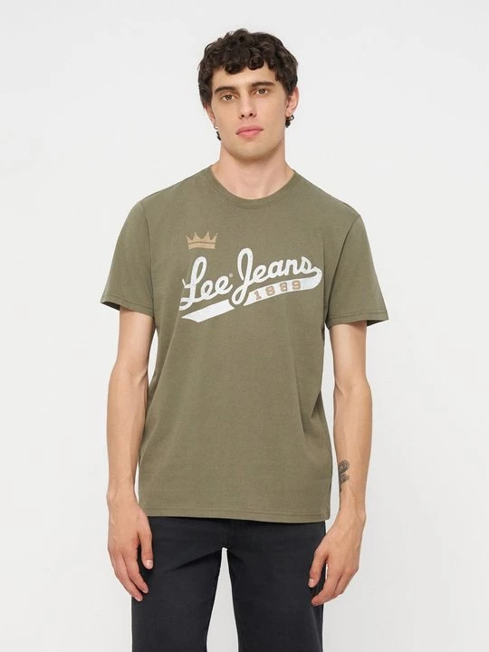 Foto van product T-shirt print Lee olijfgroen