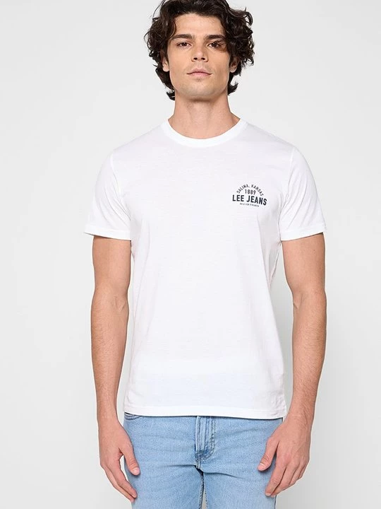 Foto van product T-shirt print Lee wit