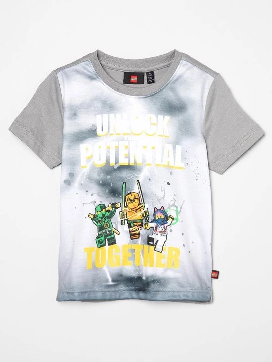 Foto van product T-shirt print LEGO lichtgrijs