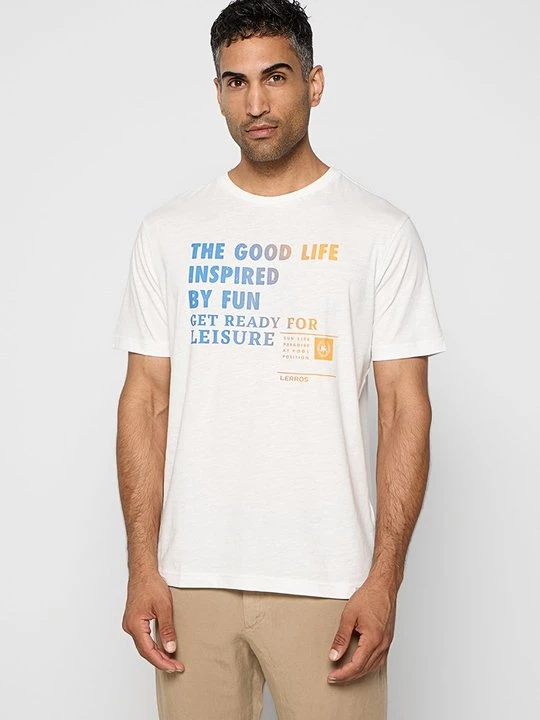 Foto van product T-shirt print Lerros crème