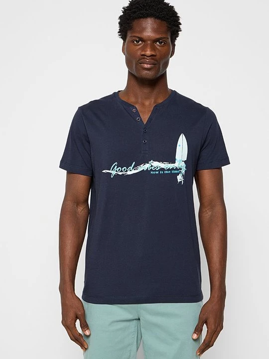 Foto van product T-shirt print Lerros donkerblauw