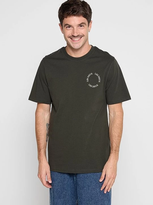Foto van product T-shirt print Les Deux olijfgroen