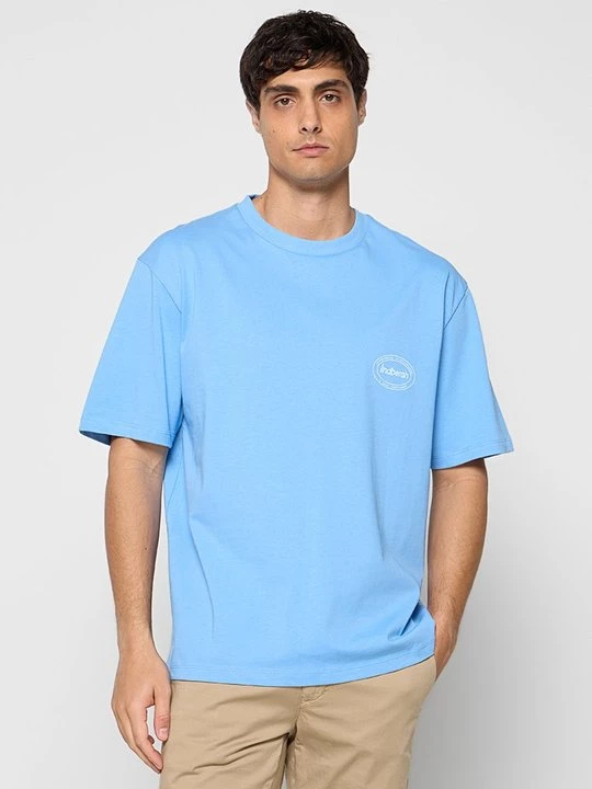 Foto van product T-shirt print lindbergh blauw