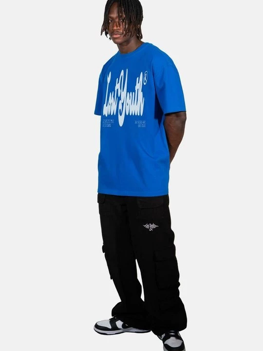 Foto van product T-shirt print Lost Youth blauw