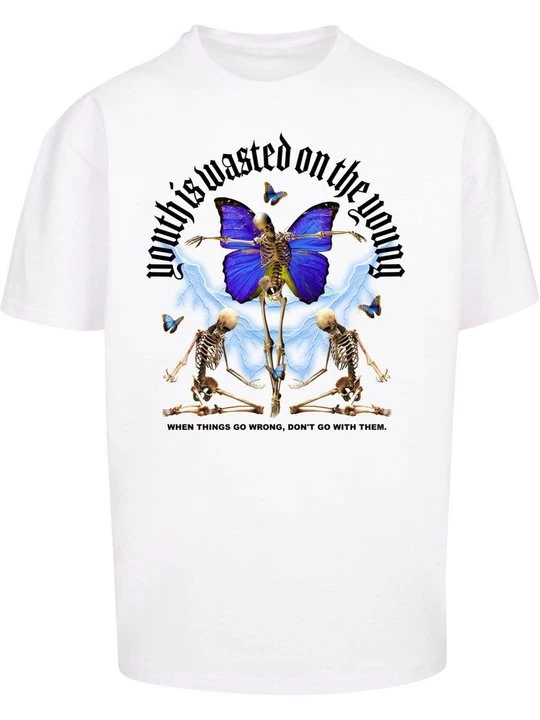 Foto van product T-shirt print Lost Youth wit
