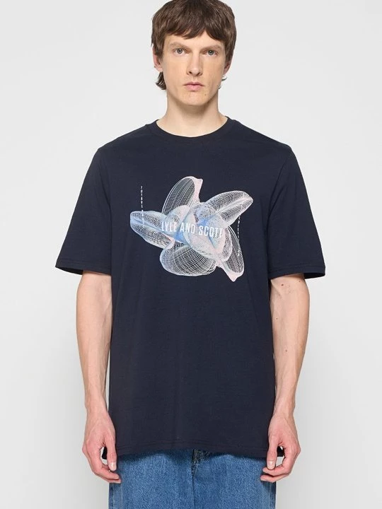 Foto van product T-shirt print Lyle & Scott donkerblauw