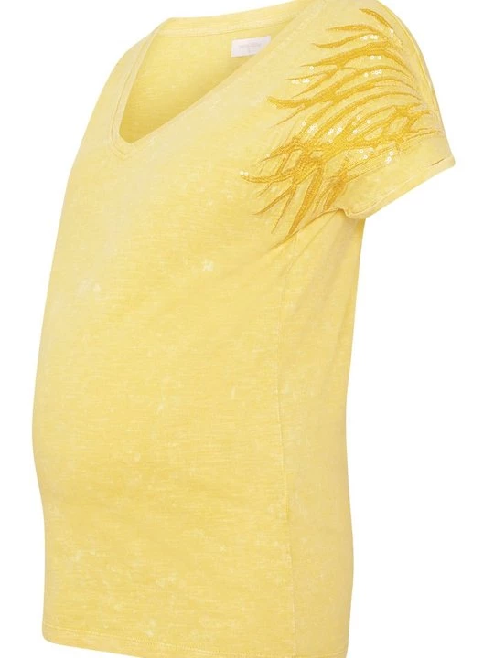 Foto van product T-shirt print Mamalicious geel