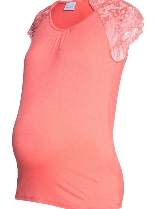 Foto van product T-shirt print Mamalicious koraalrood