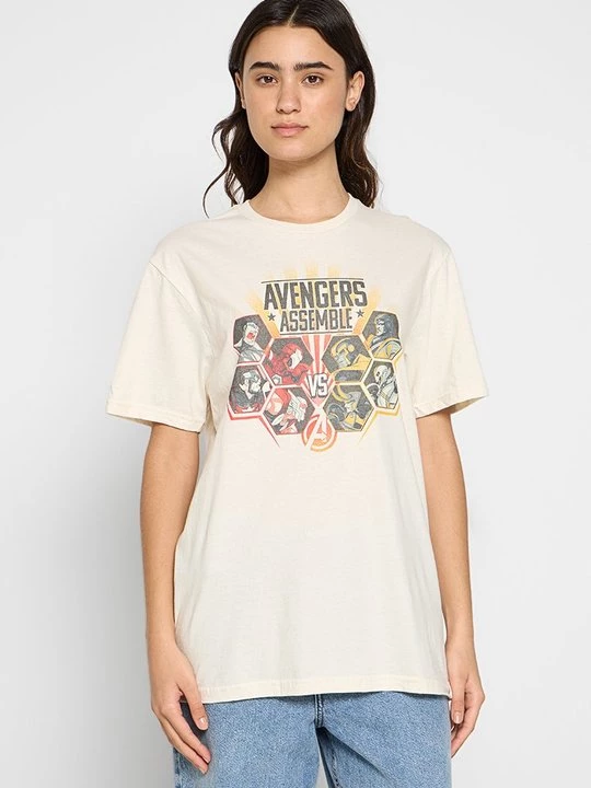 Foto van product T-shirt print Marvel beżowy