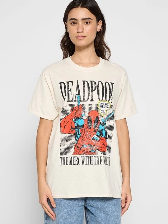 Foto van product T-shirt print Marvel beżowy